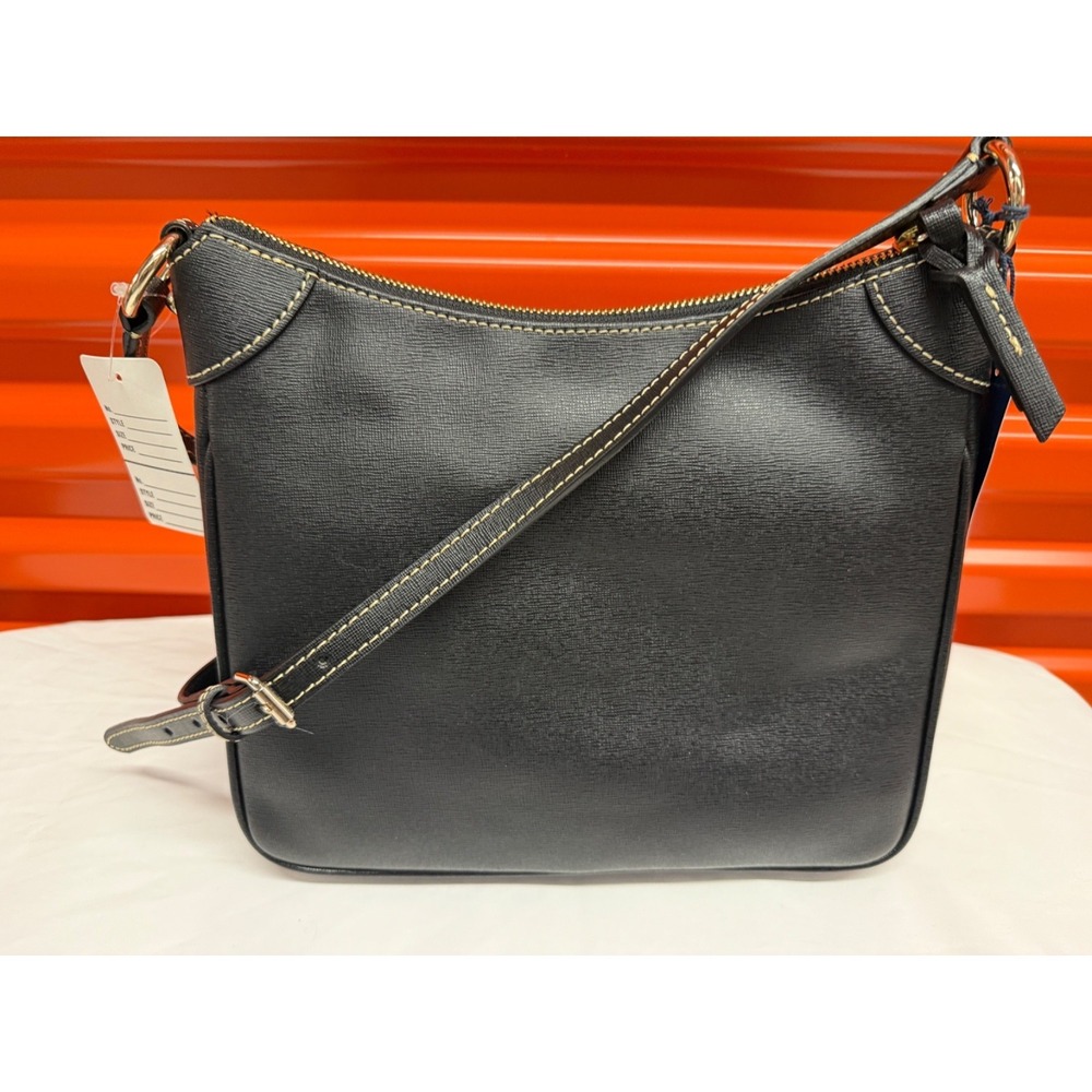 Dooney & Bourke Black Saffiano Leather Kimberly Adjustable Shoulder Bag - Picture 7 of 12